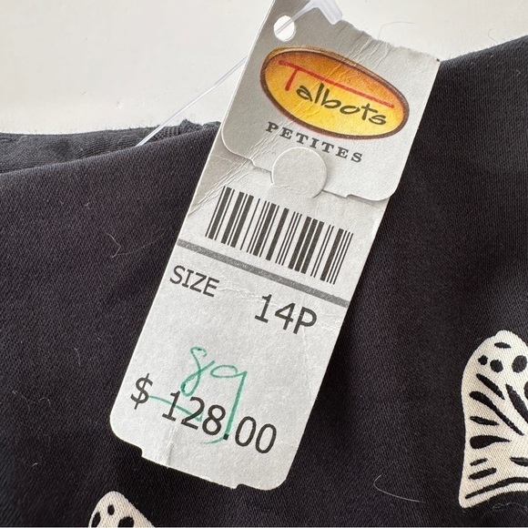 Talbots midi length dress, sleeveless & empire waisted,  cotton & spandex - Picture 10 of 12